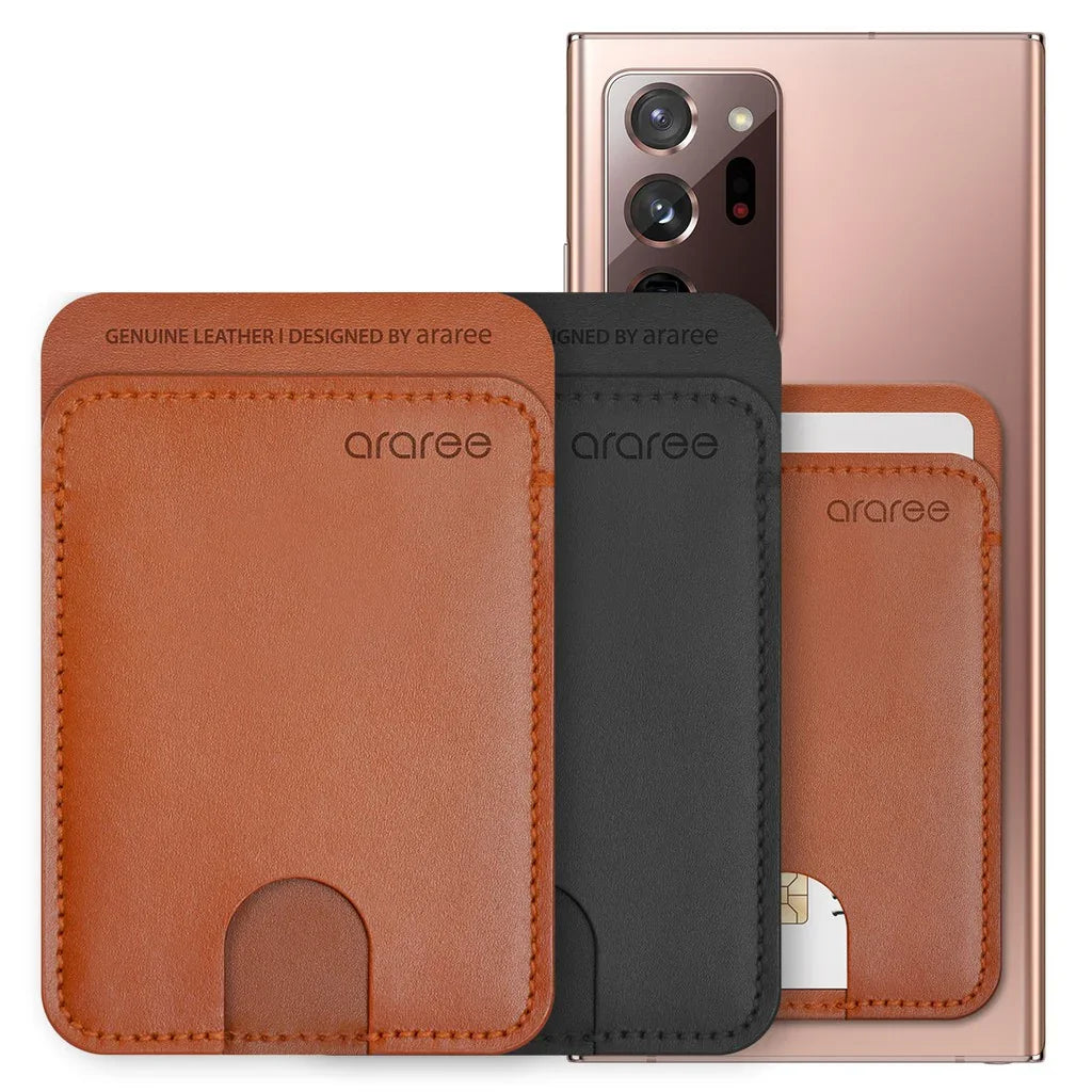 Araree Stick Pocket Genuine Leather Universal Card Holder - Black - Tashqila Araree Stick Pocket Genuine Leather Universal Card Holder - Black - Tashqila